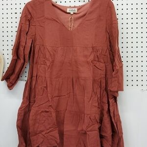 LISTICLE dress women's size large brick NWT